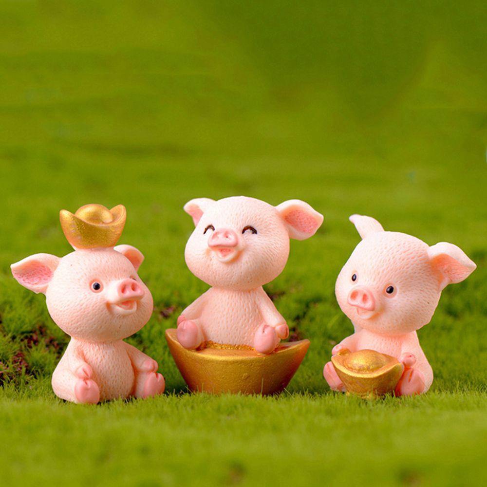 Mô Hình Gia Đình Heo Mini Bằng Nhựa Resin Dùng Trang Trí Tiểu Cảnh DIY|Ingot Chất Lượng Cao Chuyên Dụng