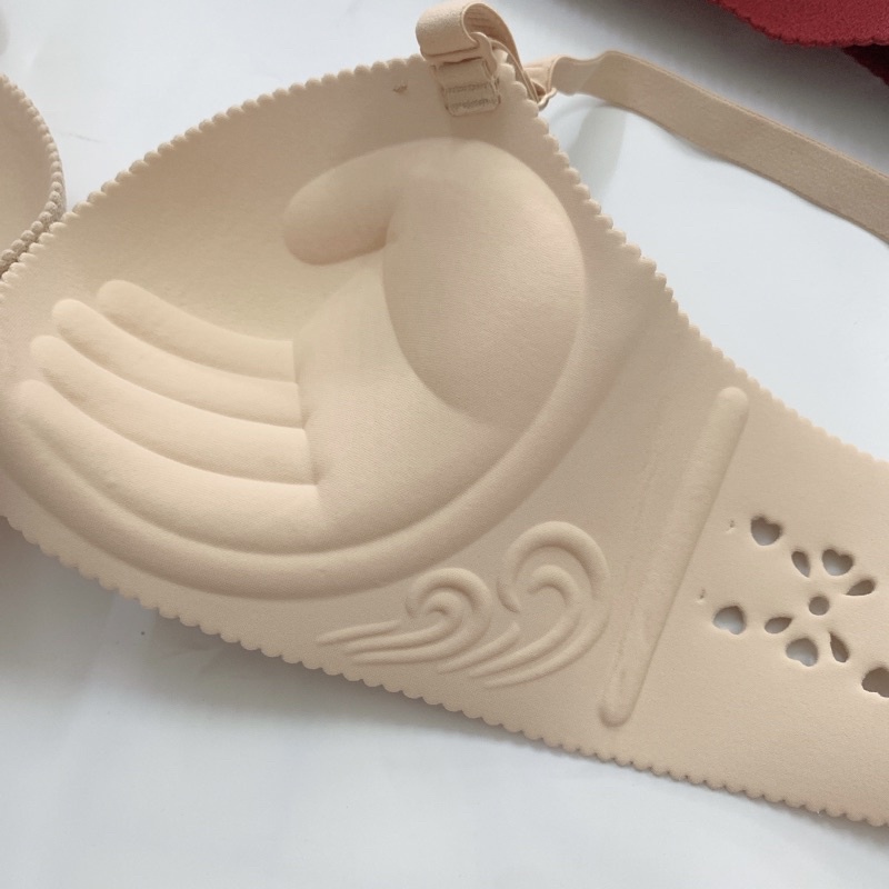 Áo lót nữ su đúc vân ngôi sao kiểu vát bản áo cắt 3d thoáng, không gọng, đệm bàn tay nâng ngực L2030. Ảnh và video thật.