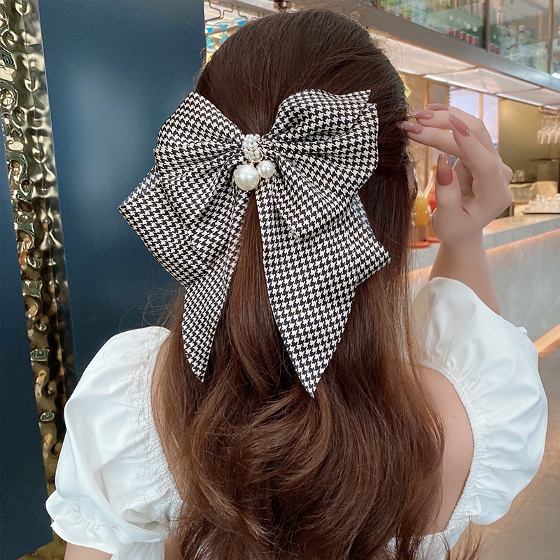 Kẹp Tóc Hình Nơ Lớn Phong Cách Hàn Quốc Cổ Điển Dành Cho Nữ
