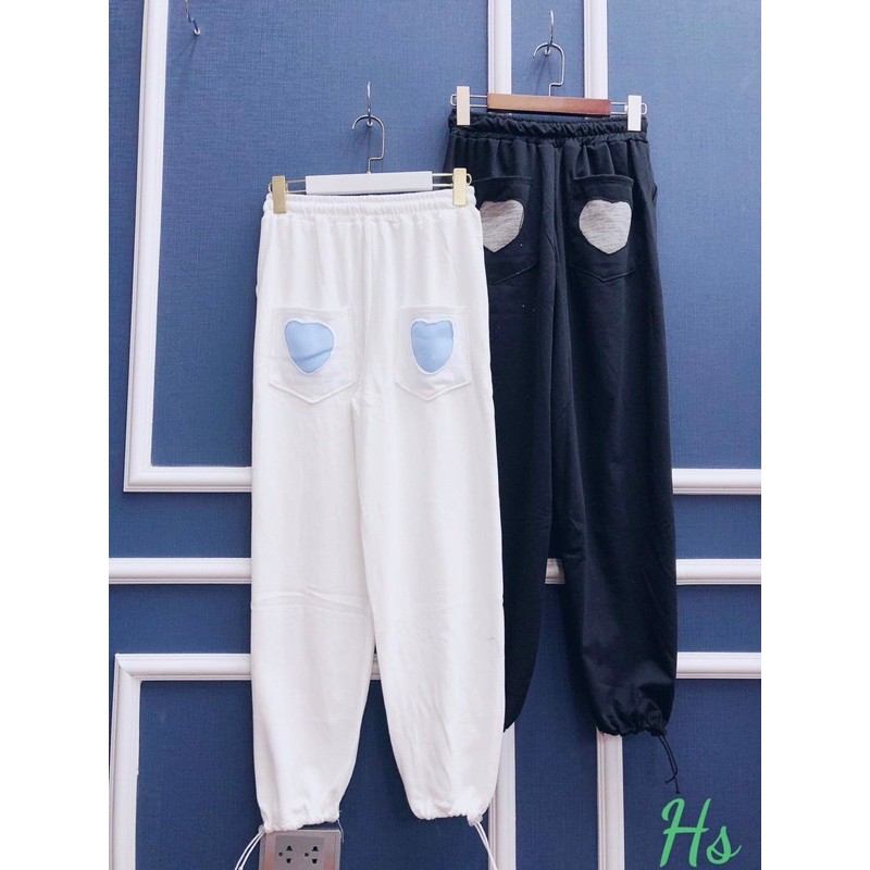 quần jogger chun gấu tim sau Mông hs