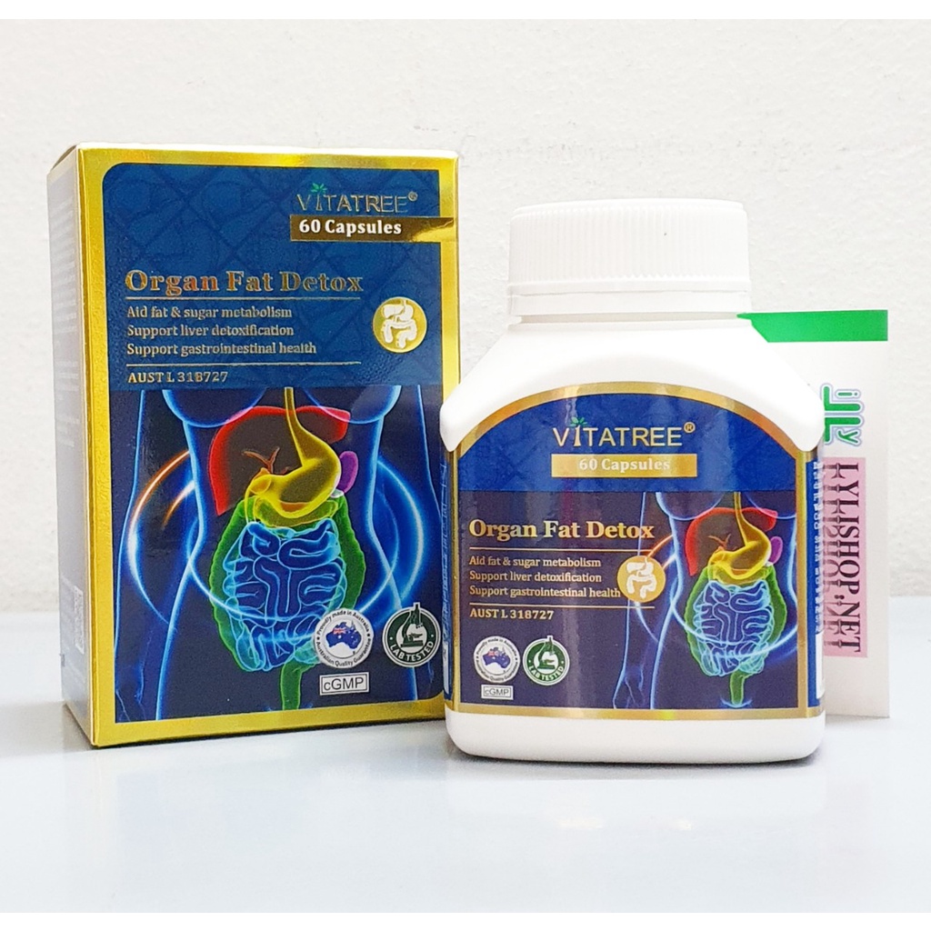 Thải độc mỡ nội tạng toàn thân Organ Fat Detox Vitatree hộp 60 viên từ Úc