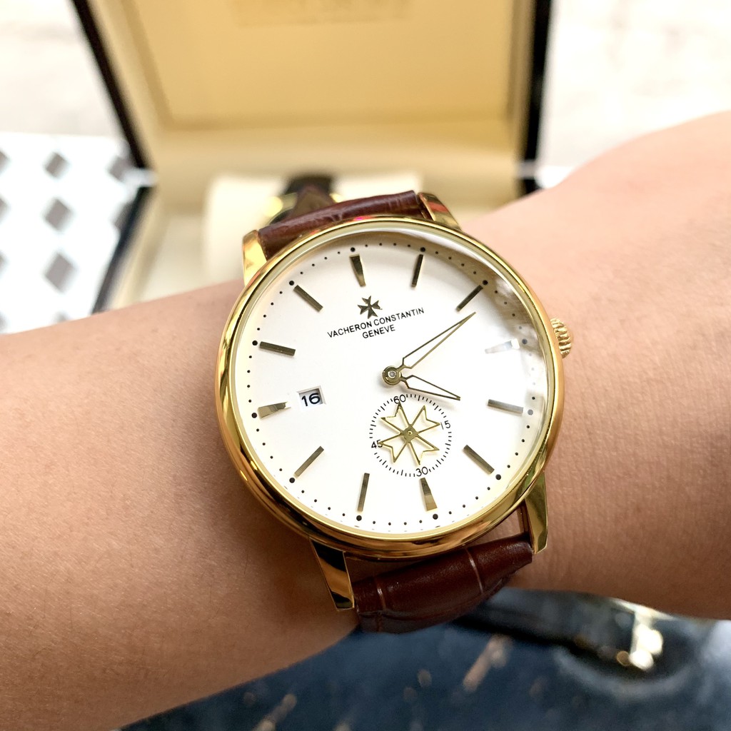 Giá Sỉ Đồng Hồ Nam Vacheron Chạy kim hoa Dây da cực đơn giản và lịch lãm