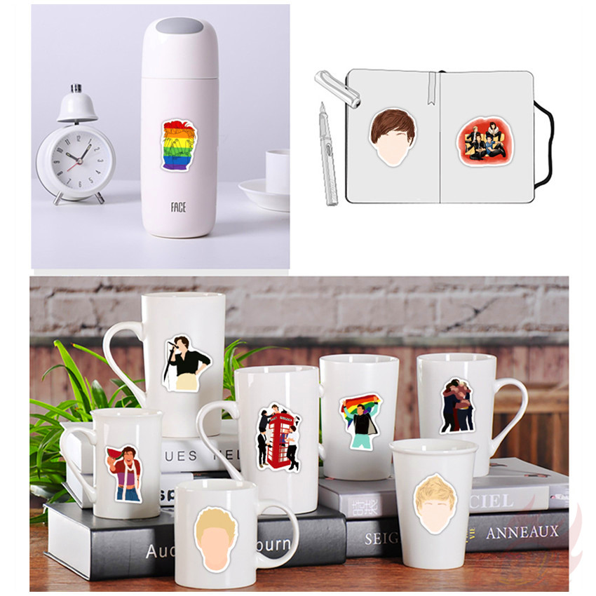 Bộ 100 Miếng Dán Trang Trí Laptop / Vali Hình One Direction 1d - Series B