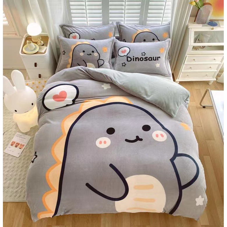 Bộ Chăn Ga Gối Nỉ Nhung 5d Mềm Mướt, Siêu Ấm Chuyên Dụng Cho Mùa Đông