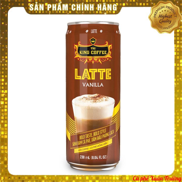 Cà Phê Uống Liền KING COFFEE RTD Latte Vanilla - Lon 238ml