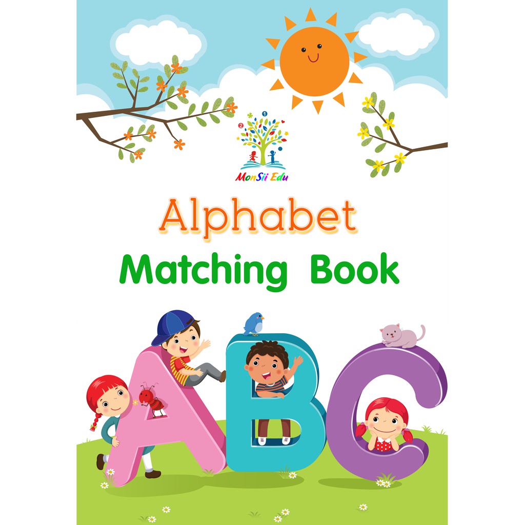 26 Chữ Cái Alphabet Và Từ Vựng - Học liệu dính dán montessori - Matching Book [Monsi Edu]