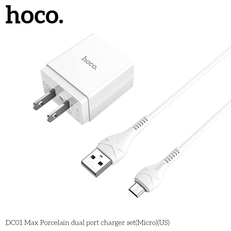 Bộ củ cáp sạc HOCO DC01 Max Micro USB Chính hãng Giá tốt