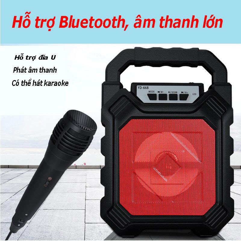 Loa Vali, loa kẹo kéo kết nối Bluetooth không dây mini - tặng kèm Mic hát, Loa di động hát hay âm thanh lớn
