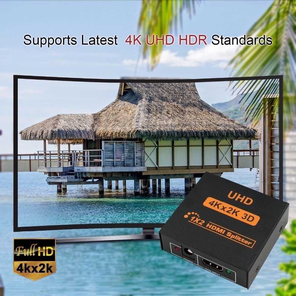 Bộ chia đầu cắm HDMI 4K HD 1080p 1X2 1X4 cho HDTV DVD PS3 Xbox chuyên dụng