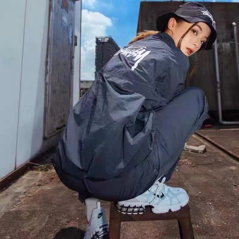 STUSSY Áo Khoác Bomber Khóa Kéo Thời Trang Unisex