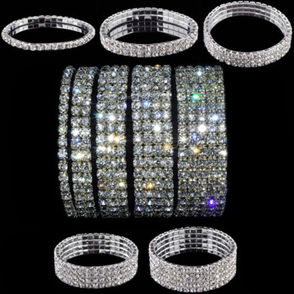 Vòng tay hợp kim đính đá nhiều lớp lấp lánh cho nữ | BigBuy360 - bigbuy360.vn