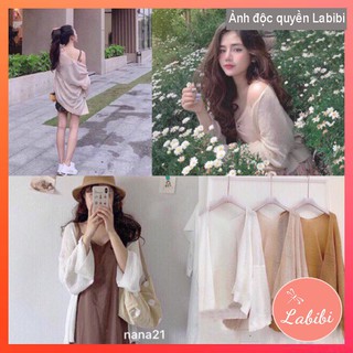 Áo Khoác Cardigan Len Dệt Kim, Áo Khoác Nữ Cardigan Mỏng Sexy, Labibi Closet