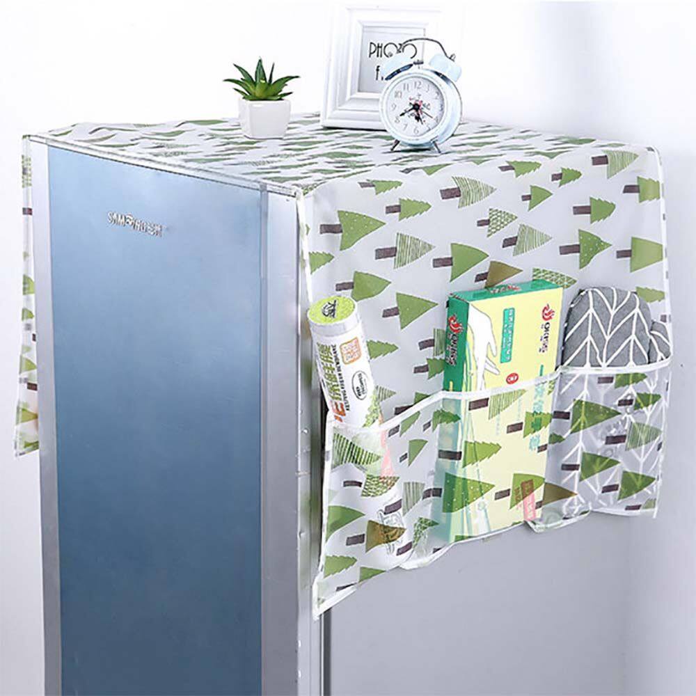 Tấm Phủ Tủ Lạnh, Máy Giặt - Tấm che tủ lạnh chống bụi, chống thấm nước, có 6 ngăn để đựng những vật dụng nhỏ