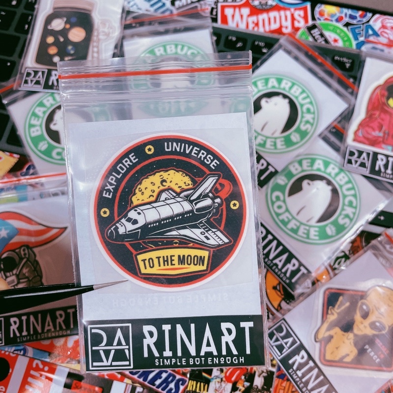 Decal Logo Sticker Patch in áo ủi trực tiếp lên vải hình nasa người ngoài hành tinh - Rinart.vn