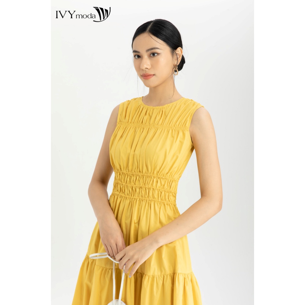 Đầm thô chần chun co giãn thiết kế IVY moda MS 40B8638