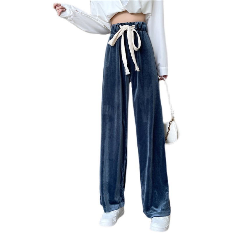 Quần nhung ống rộng phong cách Hàn Quốc mẫu mới thời trang xuân thu cho nữ