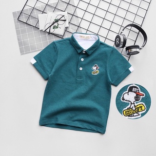 Áo thun polo thêu cún snoopy