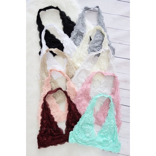 [GIÁ SỐC] Áo lót nữ tròng cổ halter bralette ren trơn nhiều màu chính hãng ANEMONE | BigBuy360 - bigbuy360.vn