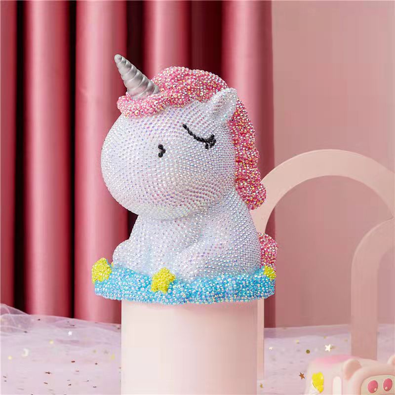 Gấu đính đá con kỳ lân handmade