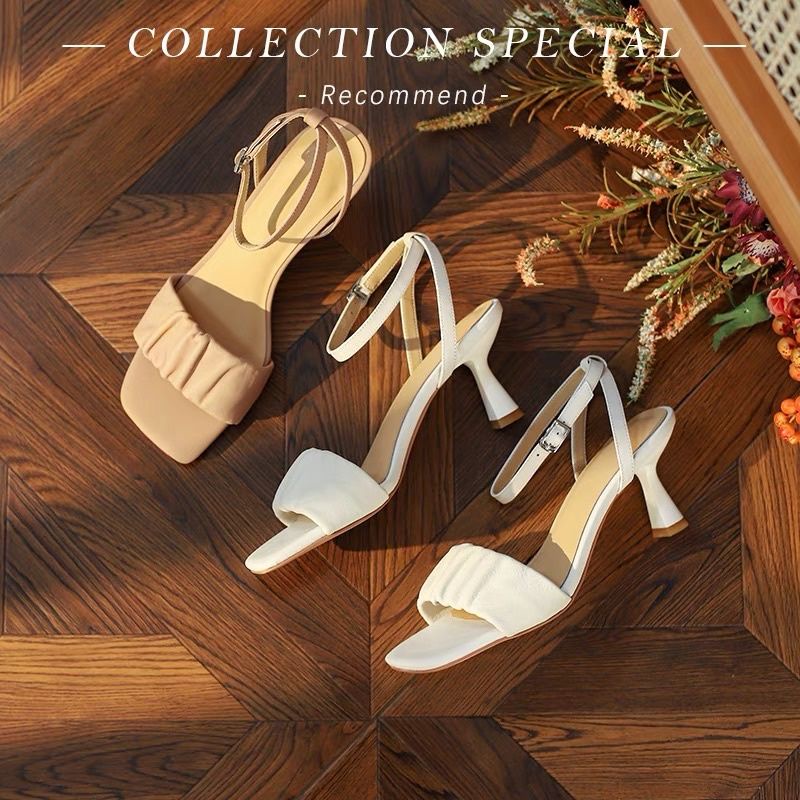 Sandal Cao Gót Quai Nhún 5cm