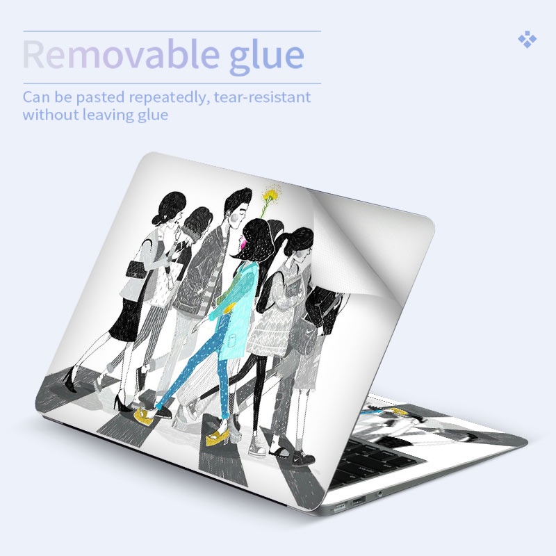 Miếng dán máy tính xách tay DIY họa tiết cô gái hoạt hình 12/13/14/15/17 inch cho Macbook Dell HP Acer Asus
