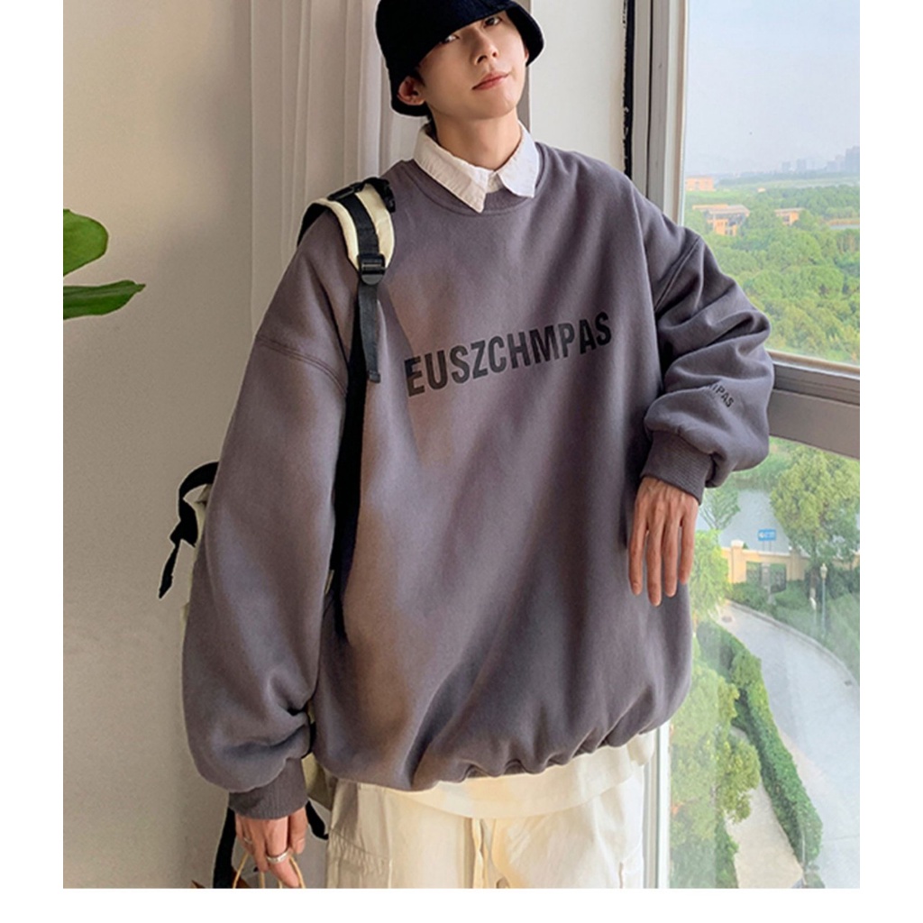 Áo Sweater ,Áo Nỉ Bông Cotton In Chữ Ngang Ngưc 2 Màu Đen Và Trắng From Rộng Phong Cách Hàn Quốc Hot 2021 | BigBuy360 - bigbuy360.vn