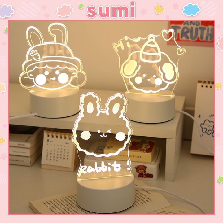 Đèn bàn trang trí họa tiết 3D đầu cắm USB, đèn ngủ nhiều hình xinh xắn Sumi