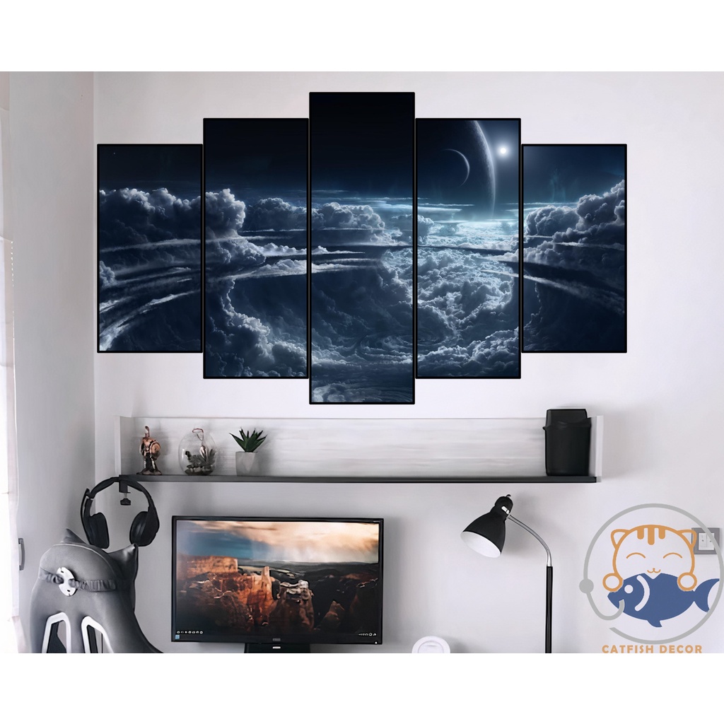 Tranh dán tường chủ đề Phong Cảnh - Landscape - Fantasy Art - Digital Art - Room decor - bộ 4