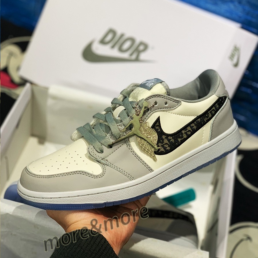 [More&amp;More] Giày thể thao Jordan 1 Dior Low phối màu siêu đẹp