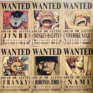 Poster Wanted Lệnh Truy Nã One Piece Giấy Áp Phích Craft Cứng Phong Cách Retro