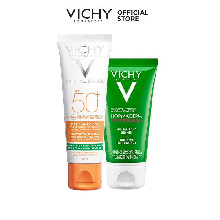 Bộ kem chống nắng chống ô nhiễm và bụi mịn VICHY Capital Soleil Mattifying | BigBuy360 - bigbuy360.vn