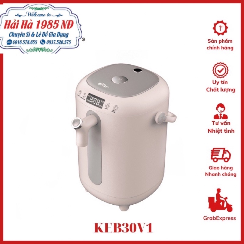 Bình đun nước pha sữa, bình thủy điện giữ nhiệt Bear KE-B30V1 , dung tích 3L bảo hành 12 tháng