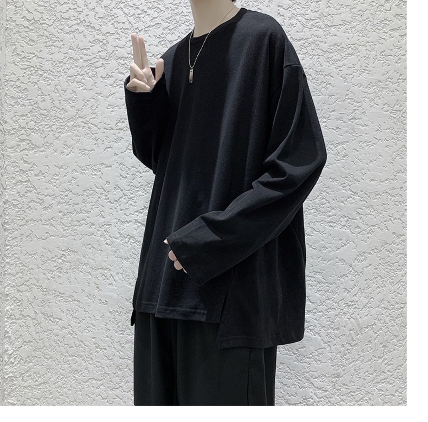 Áo thun trơn tay dài vạt sole cover hands | BigBuy360 - bigbuy360.vn