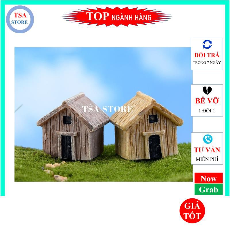 Phụ kiện tiểu cảnh terrarium Nhà gỗ trang trí tiểu cảnh/chậu cây mini/hồ cá/bonsai/hòn non bộ/sen đá/xương rồng