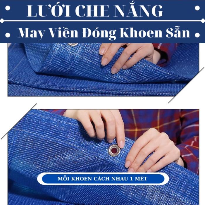 [ Kích thước 2x4 màu XANH DƯƠNG ] Lưới Che Nắng - May Viền Đóng Khoen Sẵn - Nhựa Nam Việt