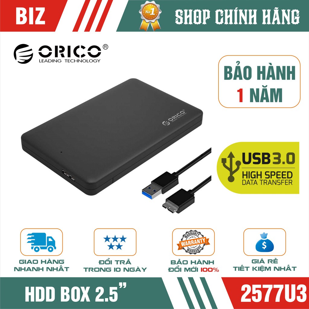 HDD BOX2.5'' Orico 2577u3 Sata 3.0!Chính hãng BH 12 tháng!