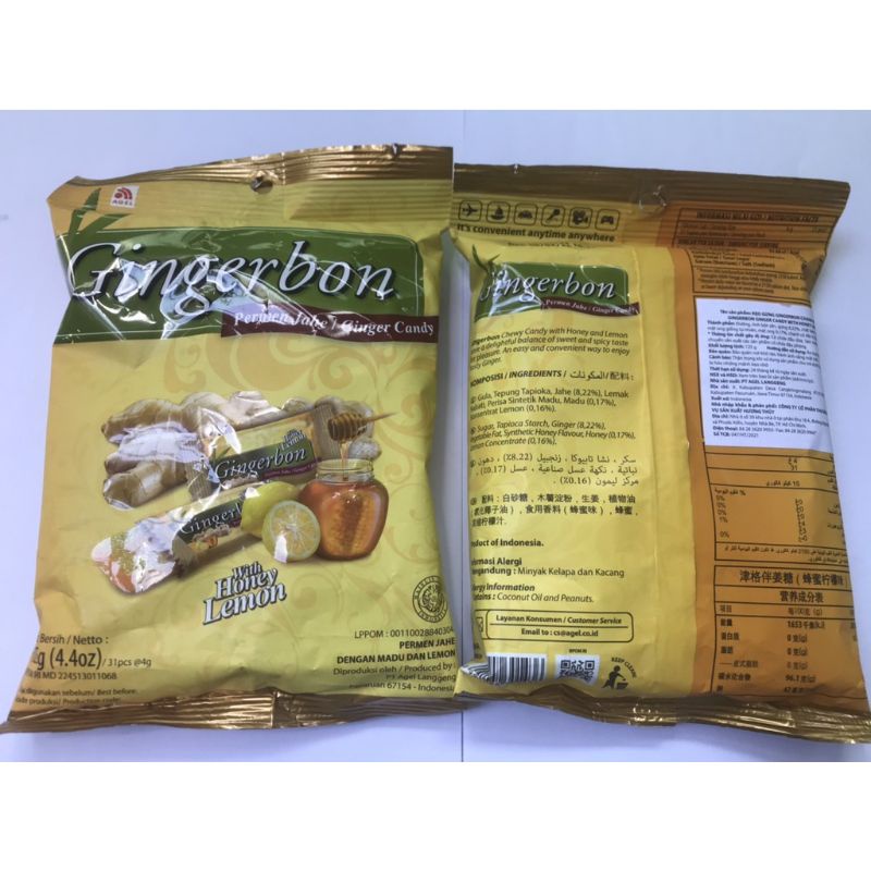 Kẹo Gừng Dẻo Chanh Mật Ong Gingerbon