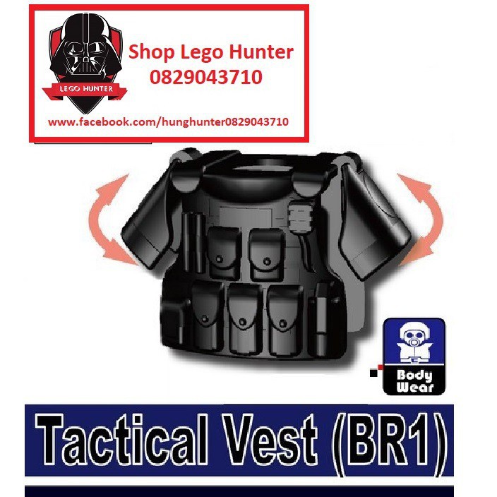 Lego Army SWAT Phụ kiện Minifigures Lính : giáp chống bạo động - tactical vest BR 1 - body wear