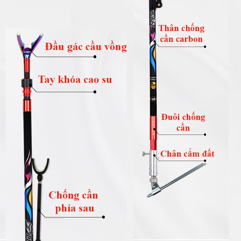 Chống Cần Câu Đài Gác Cần Câu Đài Carbon Cao Cấp KK-14