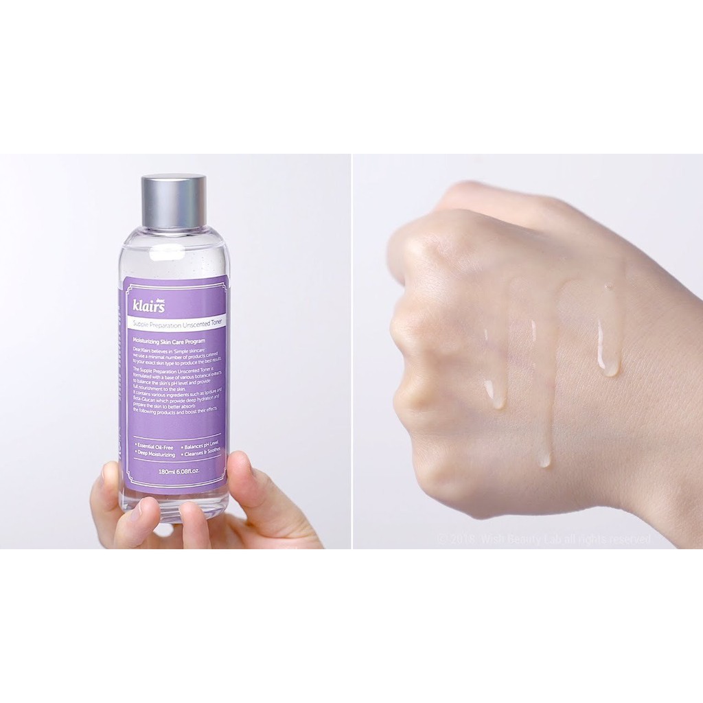 Nước hoa hồng Klairs Supple Preparation Toner không mùi - có mùi