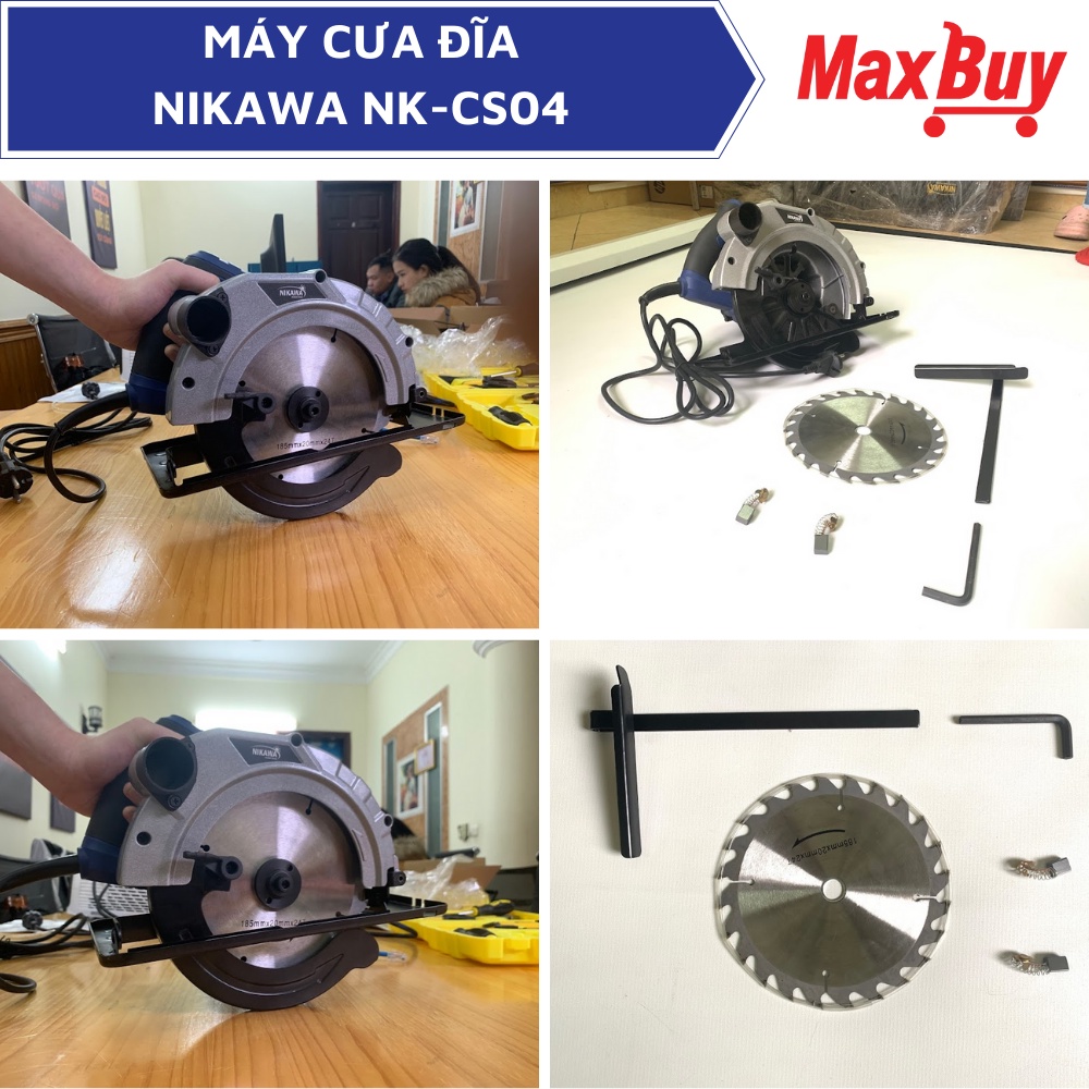 Máy cưa gỗ cắt đĩa Nikawa NK-CS03/ NK-CS04, công suất 1200-1400W, bảo hành chính hãng 6 tháng MAXBUY