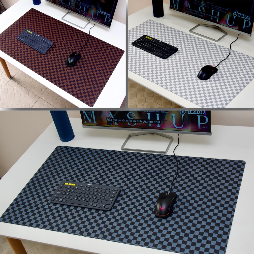 [MẪU MỚI VỀ] Thảm Da Deskpad Trải Bàn Làm Việc -  2 Mặt 2 Màu Chống Thấm Nước, nhiều màu nhiều kích thước