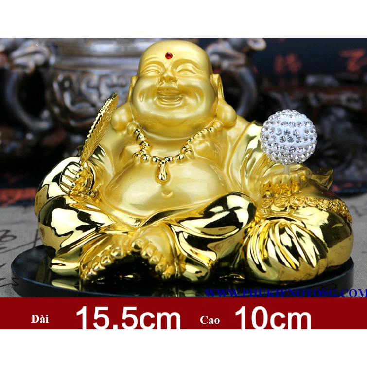 Tượng phật Di Lặc quạt phe phẩy quả cầu xoay bằng năng lượng mặt trời