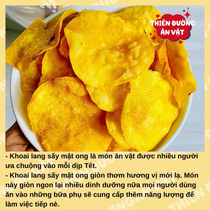 Khoai Lang Sấy Mật Ong Đà Lạt 500g Ngon Ngọt Giòn Rụm Giá Rẻ, Khoai Lang Sấy Ăn Vặt Ngon Thiên Đường Ăn Vặt