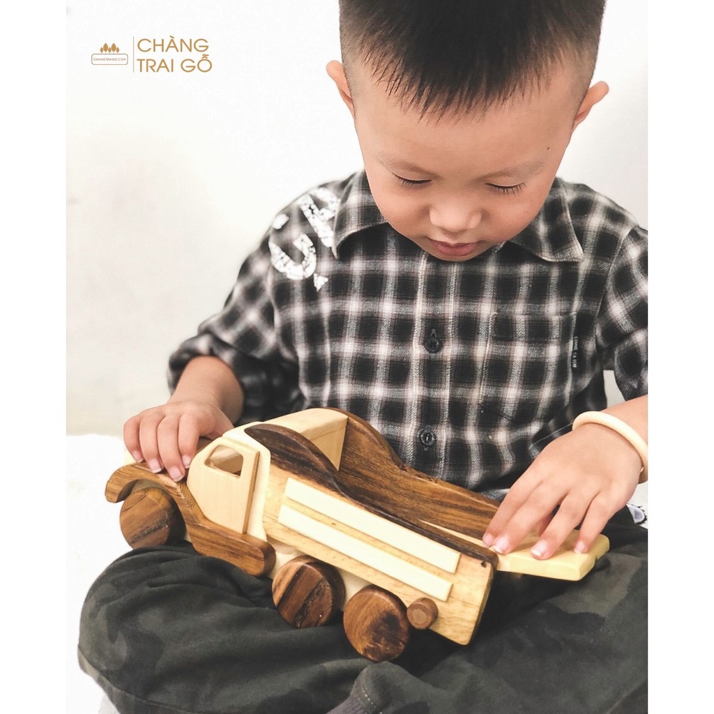 Xe Ben Tải Đồ Chơi Gỗ Trẻ Em Chàng Trai Gỗ