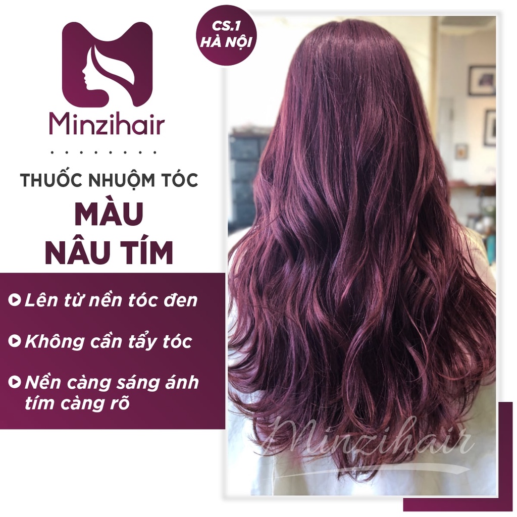 Thuốc Nhuộm Tóc Màu Nâu TÍm [LÊN TỪ NỀN TÓC NÂU] | MINZIHAIR HN