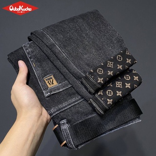 Quần Jean Đen Thêu Họa Tiết Lv Cá Tính Dễ Phối Đồ Thời Trang Xuân Thu Cho Nam