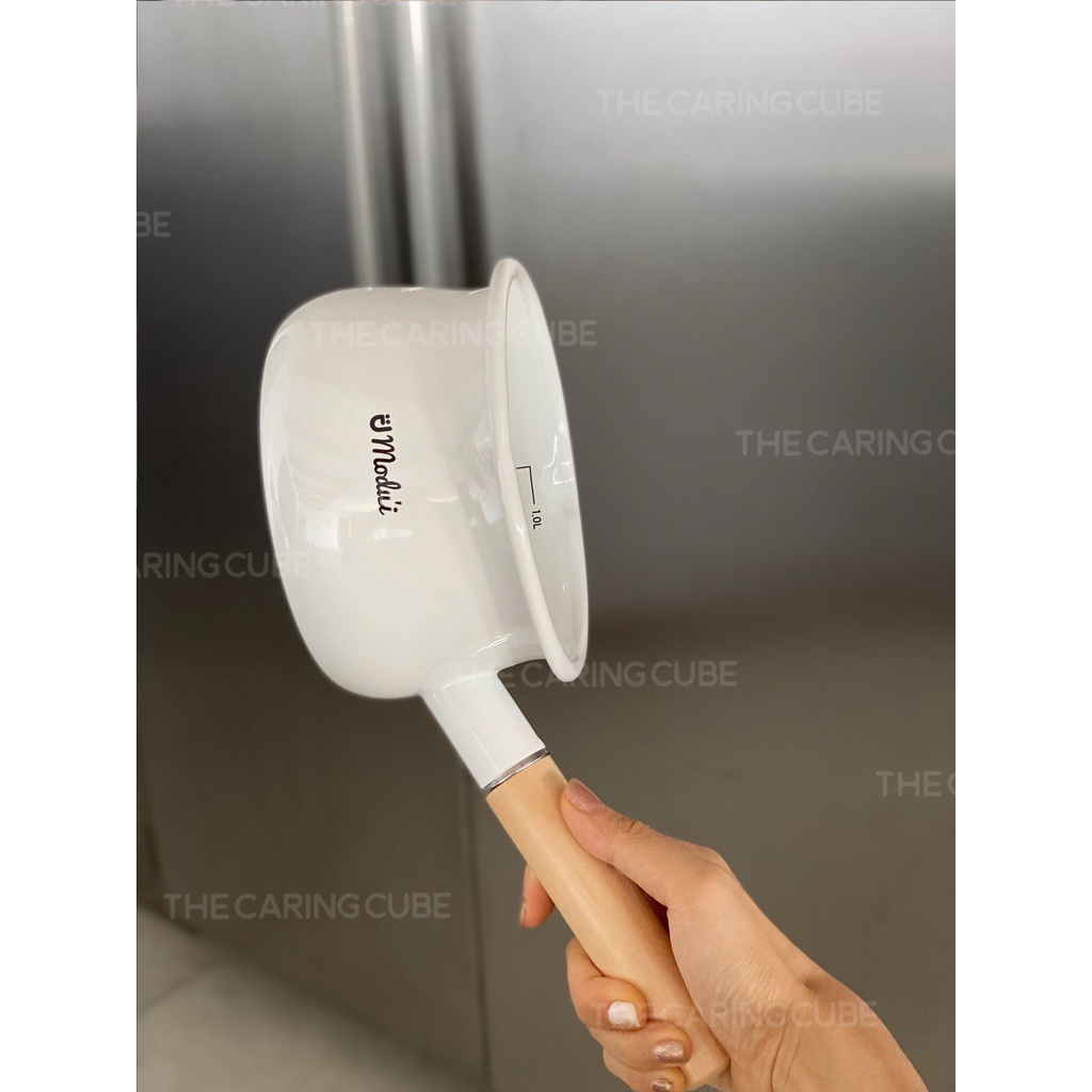 Nồi thép tráng men nấu bột cháo cho bé ăn dặm Modui Hàn Quốc - The Caring Cube