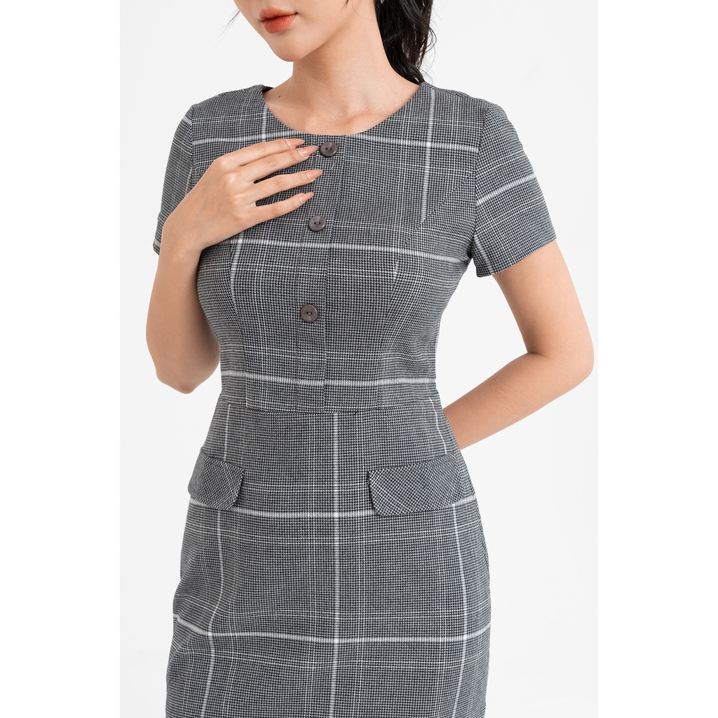 Đầm Ôm LAMER Nẹp Đính Khuy L63F22H021