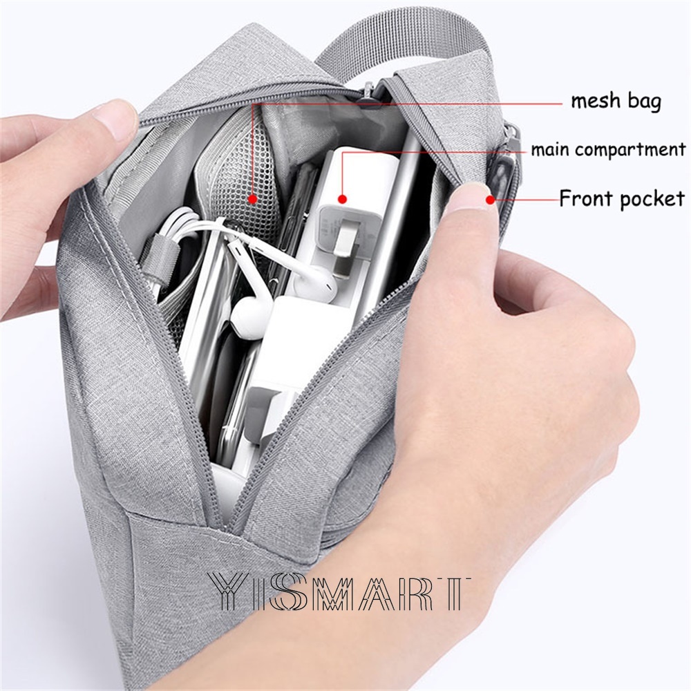 Túi Đựng Tai Nghe/Sạc Dự Phòng/Sạc USB Có Khóa Kéo Mang Đi Du Lịch Tiện Lợi